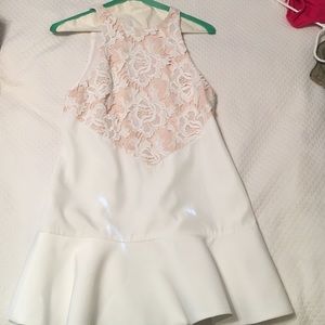 KEEPSAKE white top lace mini dress